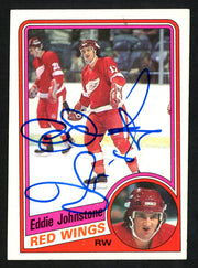 Ed "Eddie" Johnstone Autographed 1984-85 Topps Card #43 Detroit Red Wings SKU #152058