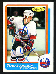 Tomas Jonsson Autographed 1986-87 O-Pee-Chee Card #78 New York Islanders SKU #151941
