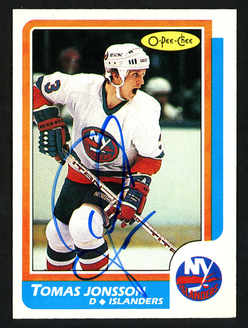 Tomas Jonsson Autographed 1986-87 O-Pee-Chee Card #78 New York Islanders SKU #151941