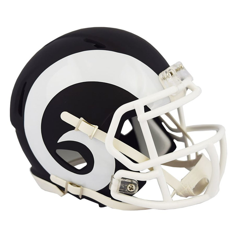 Los Angeles Rams Unsigned Flat Matte Black Speed Mini Helmet Stock #148093