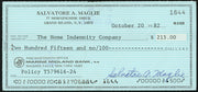 Sal Maglie Autographed 3x6 Check Brooklyn Dodgers, New York Yankees SKU #147877