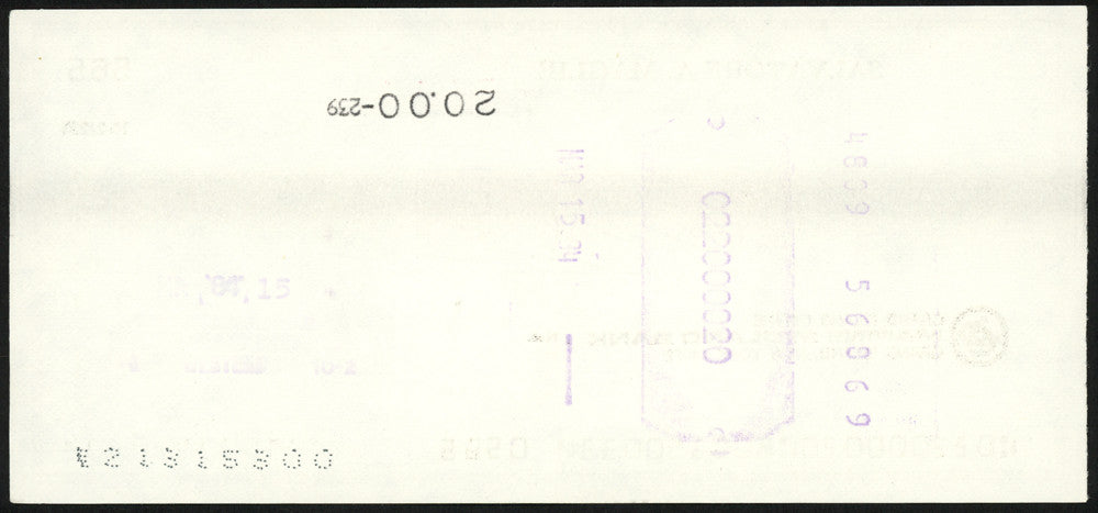 Sal Maglie Autographed 3x6 Check Brooklyn Dodgers, New York Yankees SKU #147866