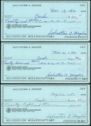 Sal Maglie Autographed 3x6 Check Brooklyn Dodgers, New York Yankees Lot Of 30 SKU #147841