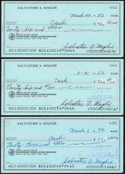 Sal Maglie Autographed 3x6 Check Brooklyn Dodgers, New York Yankees Lot Of 30 SKU #147841
