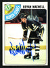 Bryan Maxwell Autographed 1978-79 Topps Rookie Card #216 Minnesota North Stars SKU #153574