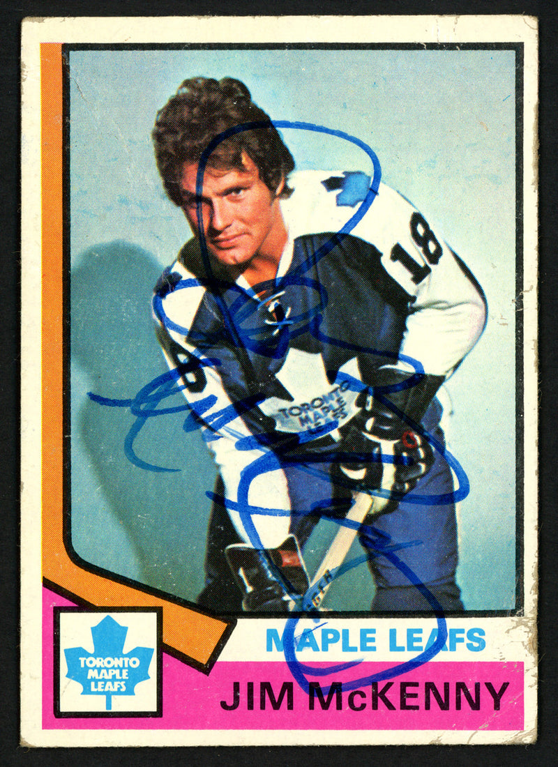 Jim McKenny Autographed 1974-75 Topps Card #198 Toronto Maple Leafs SKU #150095