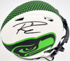 Russell Wilson Autographed Seattle Seahawks White Lunar Eclipse Speed Mini Helmet RW Holo & Beckett BAS Stock #194000
