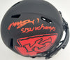 Mecole Hardman Autographed Kansas City Chiefs Eclipse Black Speed Mini Helmet "SB LIV Champs" Beckett BAS Stock #185786