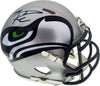 Russell Wilson Autographed AMP Seattle Seahawks Speed Mini Helmet In Blue RW Holo Stock #159115