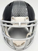 Russell Wilson Autographed Seattle Seahawks Matte Black Speed Mini Helmet In Silver RW Holo Stock #145843