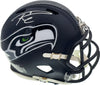 Russell Wilson Autographed Seattle Seahawks Speed Mini Helmet In Silver RW Holo Stock #71468
