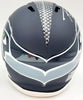Russell Wilson Autographed Seattle Seahawks Speed Mini Helmet In Silver RW Holo Stock #71468