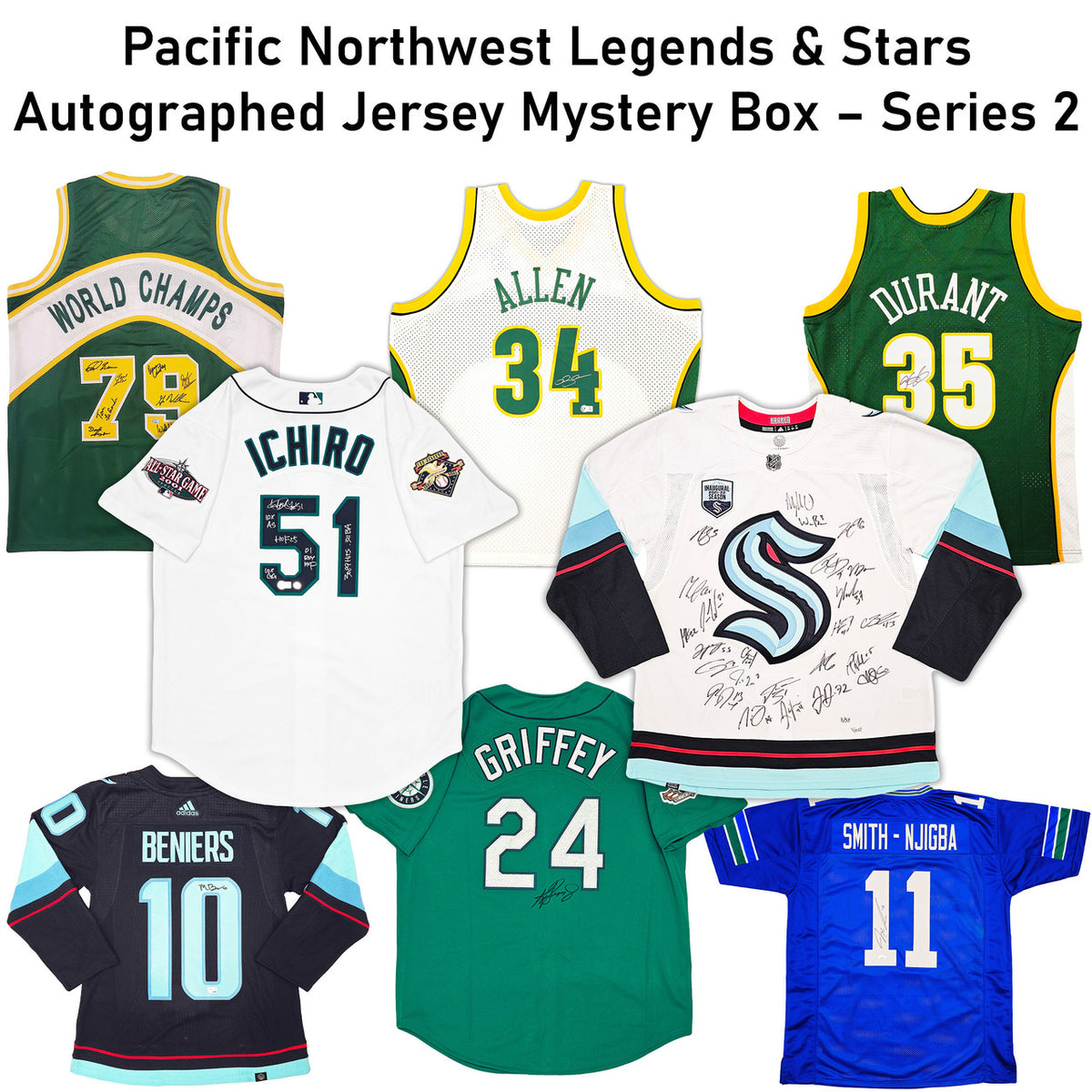 Pacific Northwest Legends & Stars Autographed Jersey Mystery Box Series 2 (1 Signed Jersey + Bonus Prize Chance)