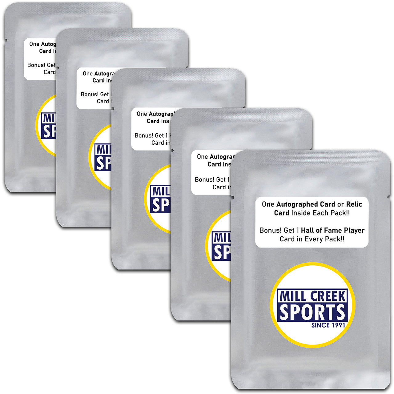Mystery Sports Card Grab Pack (5 Packs) - Guaranteed Autograph, Relic or Graded Card + Hall of Fame Card