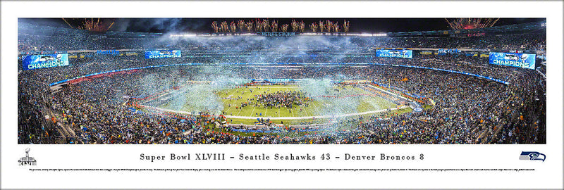Unsigned Seattle Seahawks Panoramic Photo Super Bowl SB XLVIII Champions Stock #265520