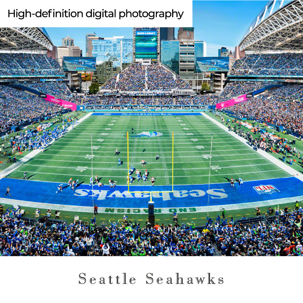 Unsigned Seattle Seahawks Panoramic Photo Throwback Game Stadium Stock #265521