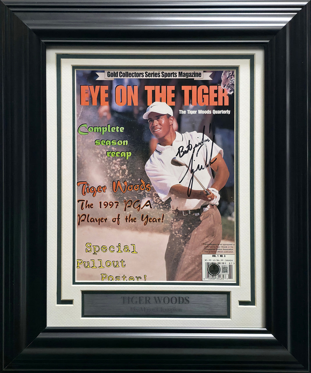 Tiger Woods Autographed Framed 8x11.5 Magazine Page Cover "Best Wishes" Beckett BAS #AE16574