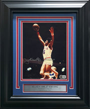 Julius "Dr. J" Erving Autographed Framed 8x10 Photo Philadelphia 76ers Beckett BAS #BS12758