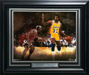 Michael Jordan & Magic Johnson Autographed Framed 16x20 Photo Chicago Bulls & Los Angeles Kings #25/50 UDA Holo #BAM28481