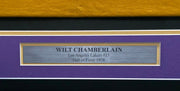 Los Angeles Lakers Wilt Chamberlain Autographed Framed Gold Jersey JSA #ZZ42005