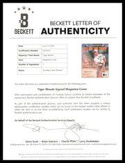 Tiger Woods Autographed Framed 8x11.5 Magazine Page Cover "Best Wishes" Beckett BAS #AE16574