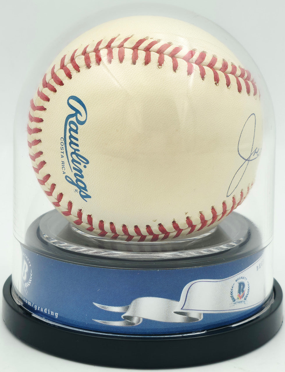 Joe DiMaggio Autographed Official AL Baseball New York Yankees Auto Grade Mint 9 Beckett BAS #18630423