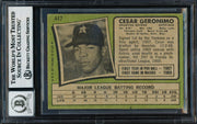 Cesar Geronimo Autographed 1971 Topps Rookie Card #447 Houston Astros Auto Grade Gem Mint 10 Beckett BAS #18629935