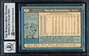 Cesar Geronimo Autographed 1980 O Pee Chee Card #247 Cincinnati Reds Auto Grade Gem Mint 10 Beckett BAS #18629839