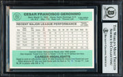 Cesar Geronimo Autographed 1984 Donruss Card #252 Kansas City Royals Auto Grade Gem Mint 10 Beckett BAS #18629878
