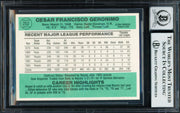 Cesar Geronimo Autographed 1984 Donruss Card #252 Kansas City Royals Auto Grade Gem Mint 10 Beckett BAS #18629880