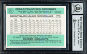 Cesar Geronimo Autographed 1984 Donruss Card #252 Kansas City Royals Auto Grade Gem Mint 10 Beckett BAS #18629881