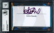 Ichiro Suzuki Autographed 2x3.5 Cut Signature Seattle Mariners Auto Grade Gem Mint 10 Beckett BAS #18629893