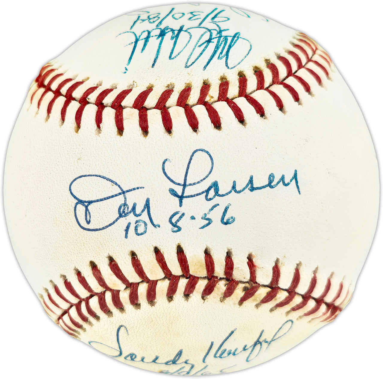 Perfect Game Pitchers Autographed Official AL Baseball With 7 Signatures Including Sandy Koufax Beckett BAS QR #AE50755