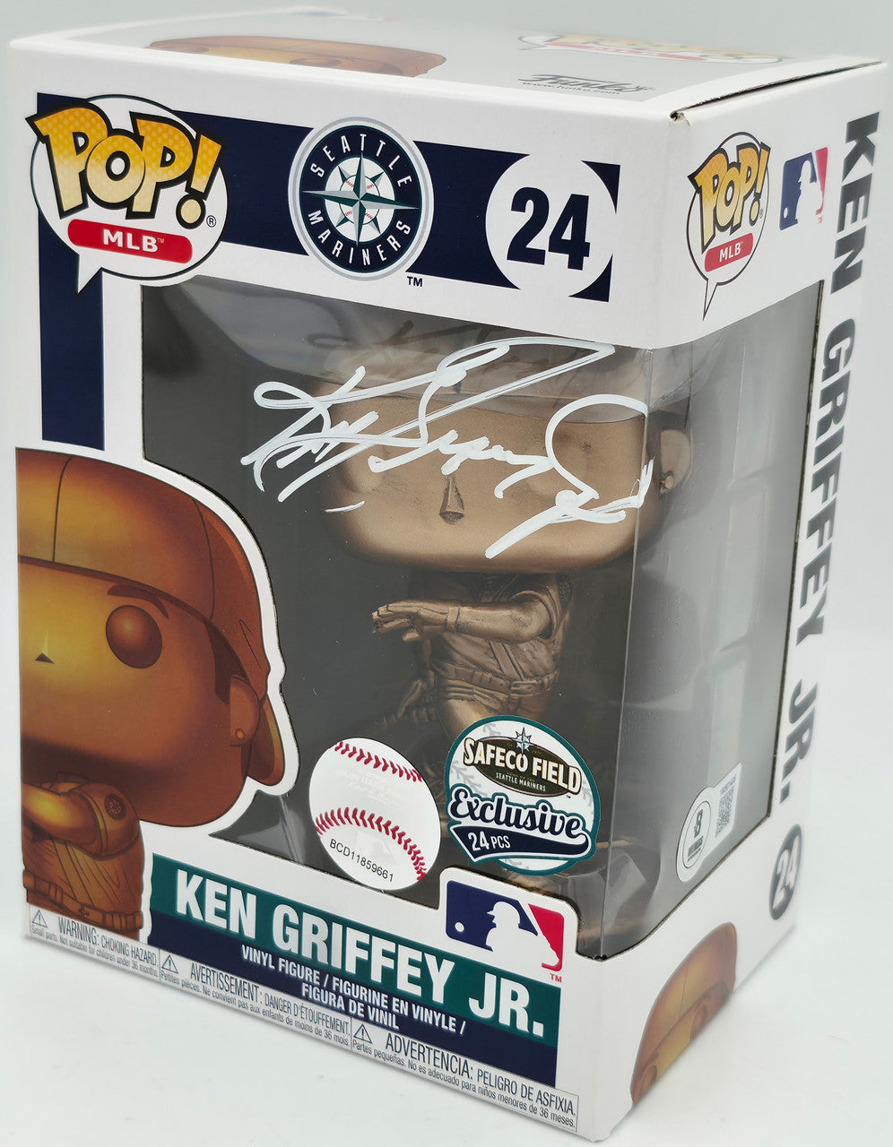 Ken Griffey Jr. Autographed Funko Pop! #24 Seattle Mariners Beckett BAS Witness #3W342001