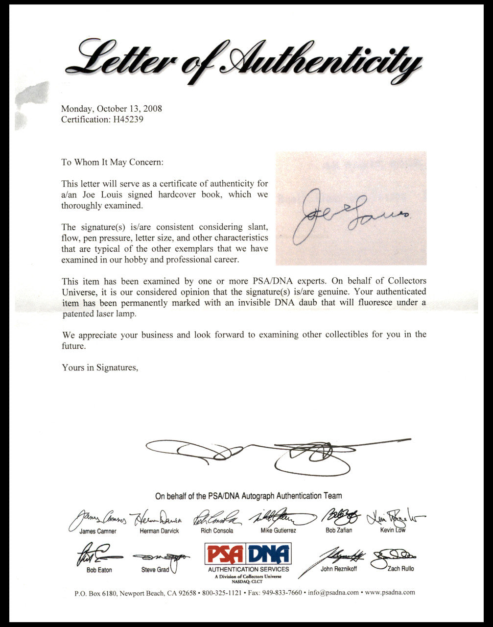 Joe Louis Autographed My Life Story' Autobiography Book Heavyweight Champ PSA/DNA #H45239