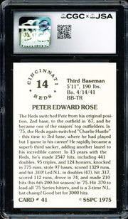 Pete Rose Autographed 1976 SSPC Card #41 Cincinnati Reds Card Grade 10 Auto Grade Gem Mint 10 CGC x JSA #6078174021