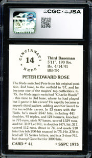 Pete Rose Autographed 1976 SSPC Card #41 Cincinnati Reds Card Grade 10 CGC x JSA #6078174018