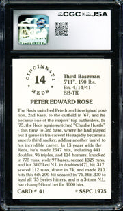 Pete Rose Autographed 1976 SSPC Card #41 Cincinnati Reds Card Grade 10 CGC x JSA #6078174017