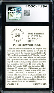 Pete Rose Autographed 1976 SSPC Card #41 Cincinnati Reds Card Grade 9 CGC x JSA #6078174024