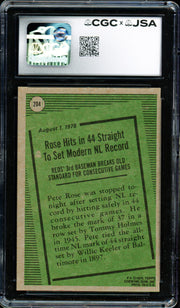 Pete Rose Autographed 1979 Topps Card #204 Cincinnati Reds Card Grade 7 CGC x JSA #6078174044
