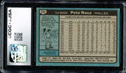 Pete Rose Autographed 1980 Topps Card #540 Philadelphia Phillies CGC x JSA #6078164216