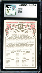 Pete Rose Autographed 1981 Donruss Card #251 Philadelphia Phillies CGC x JSA #6078164245