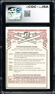 Pete Rose Autographed 1981 Donruss Card #371 Philadelphia Phillies CGC x JSA #6078164250