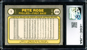 Pete Rose Autographed 1981 Fleer Card #1 Philadelphia Phillies Card Grade 8.5 CGC x JSA #6078164284