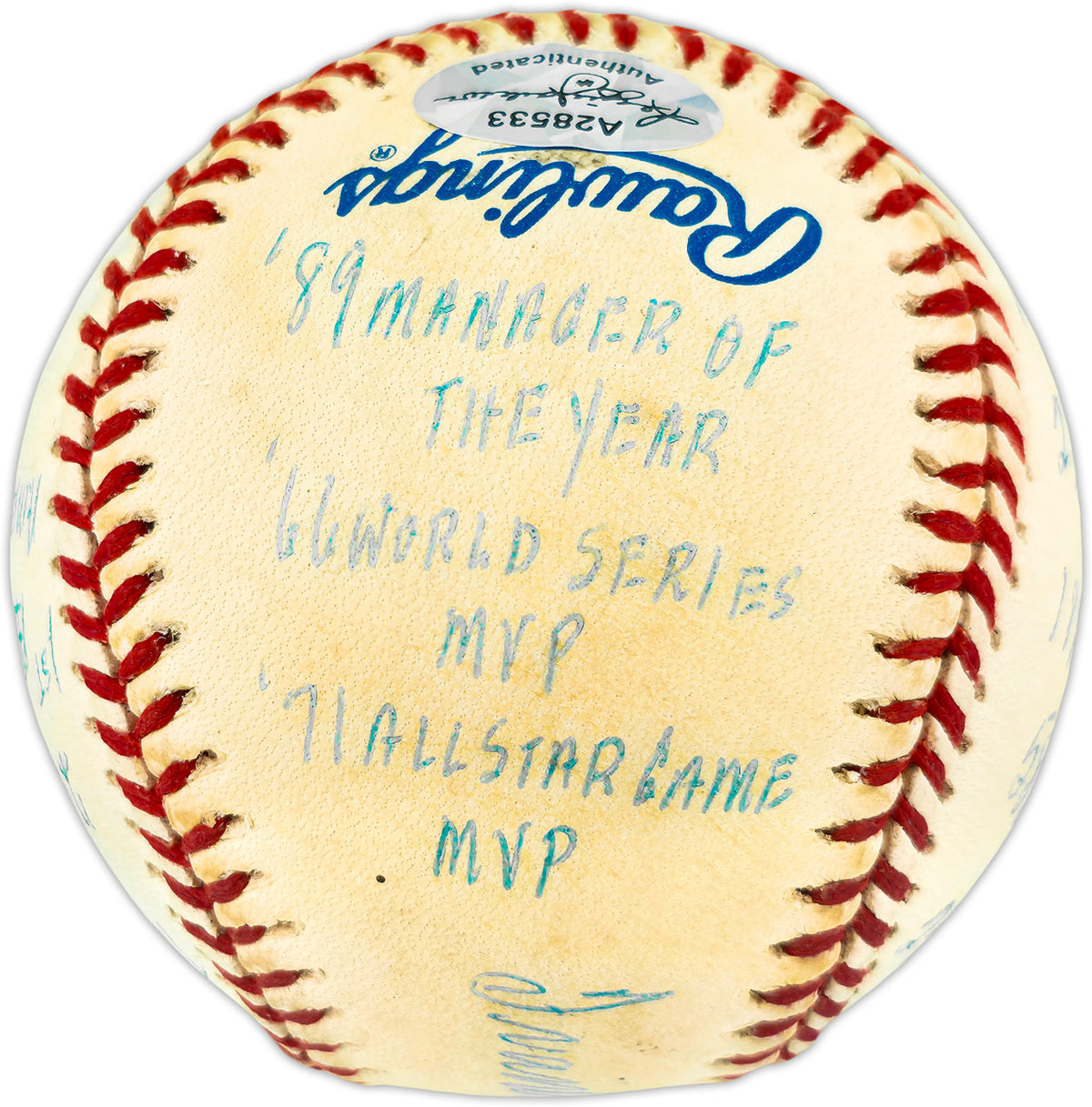 Frank Robinson Autographed Official AL Statball Baseball Baltimore Orioles 16 Inscriptions #99/1000 Beckett BAS QR #BU86755