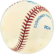 Rudy May Autographed Official AL Baseball New York Yankees "#45" (Smudged) Beckett BAS QR #BU87187
