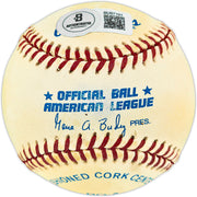 Gene Woodling Autographed Official AL Baseball New York Yankees Beckett BAS QR #BU87191