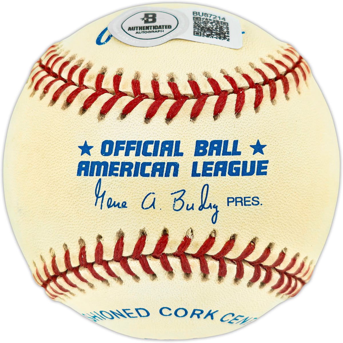 Bubba Trammell Autographed Official AL Baseball Detroit Tigers Beckett BAS QR #BU87214