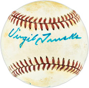 Joe Ginsberg & Virgil Trucks Autographed Official AL Baseball Detroit Tigers Beckett BAS QR #BU87215