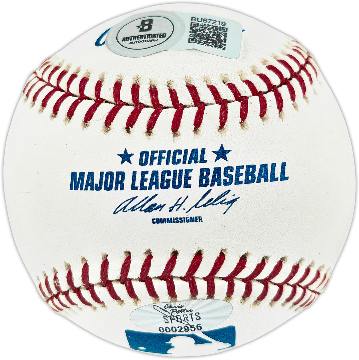 J.W. Porter Autographed Official MLB Baseball St. Louis Cardinals, Detroit Tigers Beckett BAS QR #BU87219